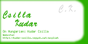 csilla kudar business card